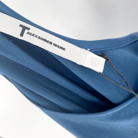 T Alexander Wang Racerback Midi Slip Dress Raw Trim Indigo Blue Women's 4 NEW - Picture 7 of 9